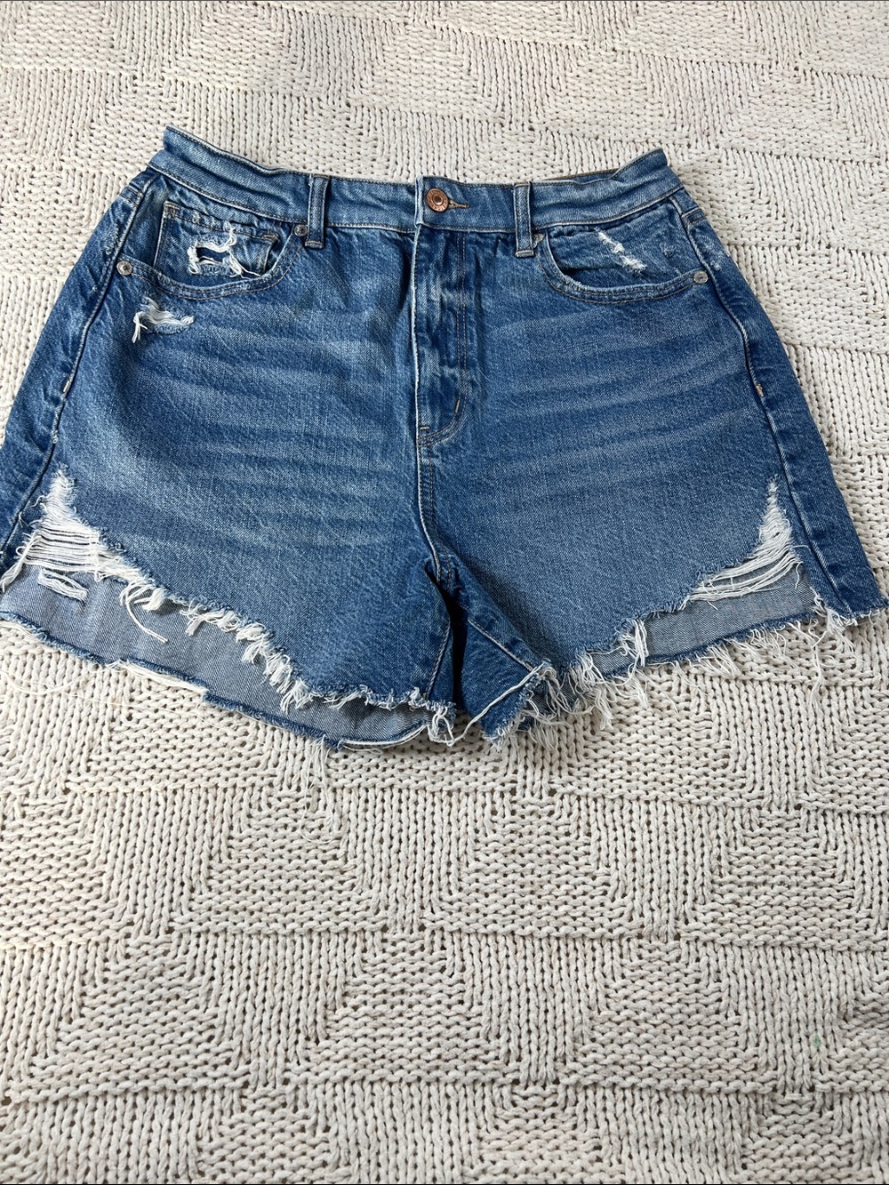 American Eagle Highest Rise Mom Shorts Comfort Stretch Waistband Size 10